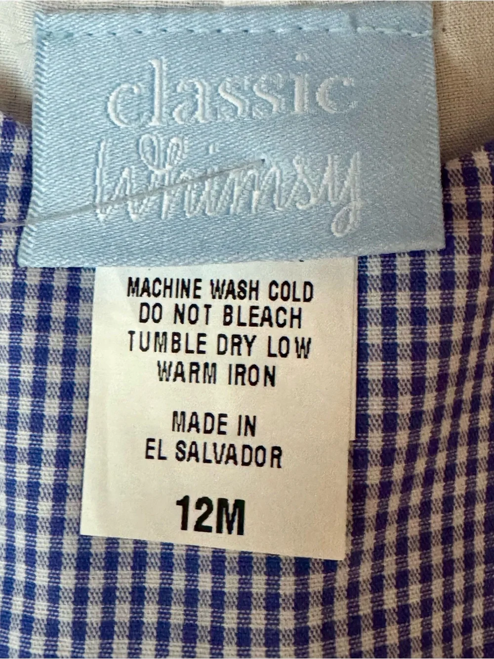 Classic Whimsy Blue Gingham Smocked Baby Toy Story Romper- NWT 12 Months